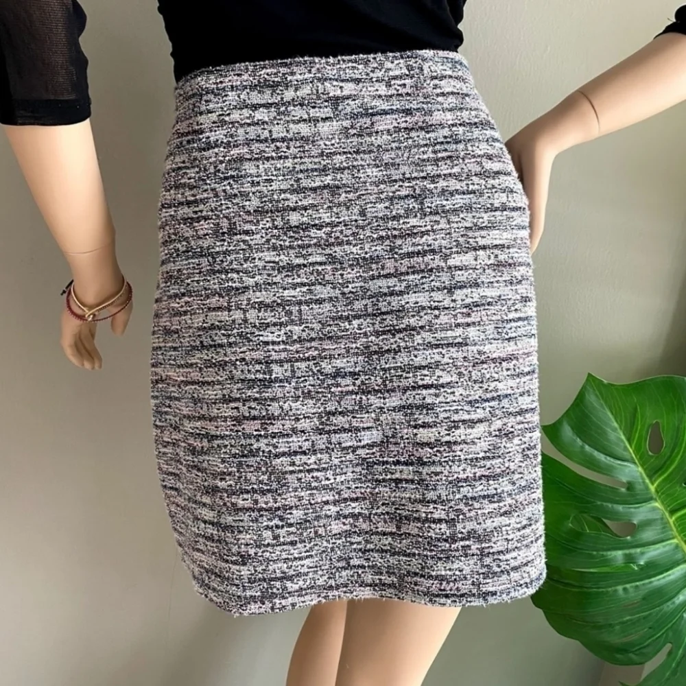 LOFT Multicolor Tweed Side Tie Stretch Wrap Mini Skirt Women's Medium M Cute EUC